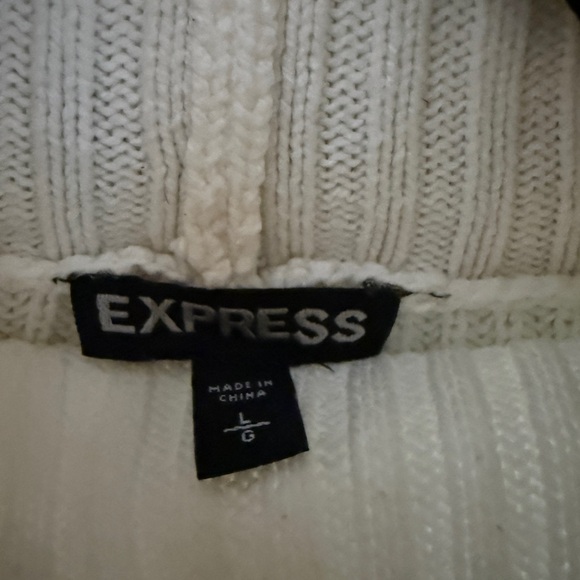 Express Asymmetrical Cream Tunic Sweater | Size: Large - Picture 5 of 7